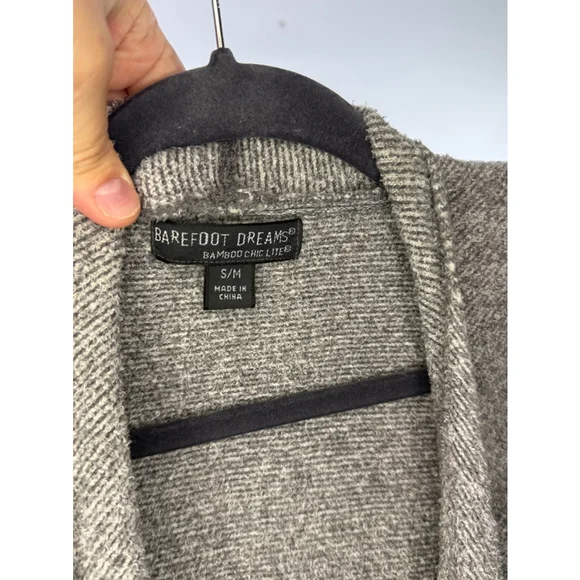 Women's Barefoot bamboo chic light Dreams Cardigan S/M Gray Soft - Picture 3 of 4